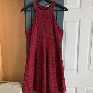 Raspberry Lace Wedding Guest Dress